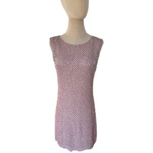 Alice + Olivia Dusty Rose Blush Pink Sequin Mini Dress - Sz 2